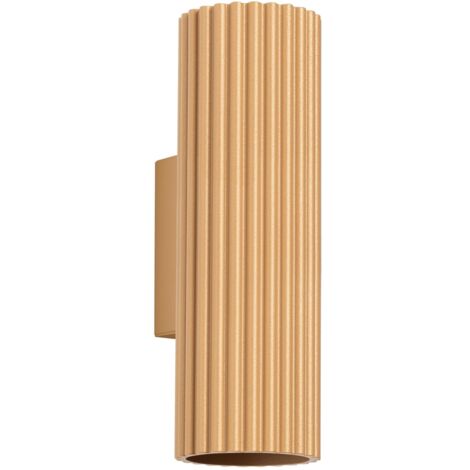 Wandlampe Aluminium GU10 20 cm hoch in Gold 2-flammig länglich Modern Wandleuchte