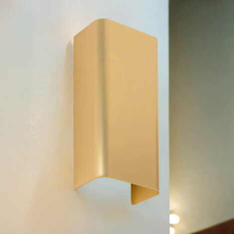 Wandlampe Aluminium Up Down 23 cm hoch in Gold GU10 2-flammig eckig Modern