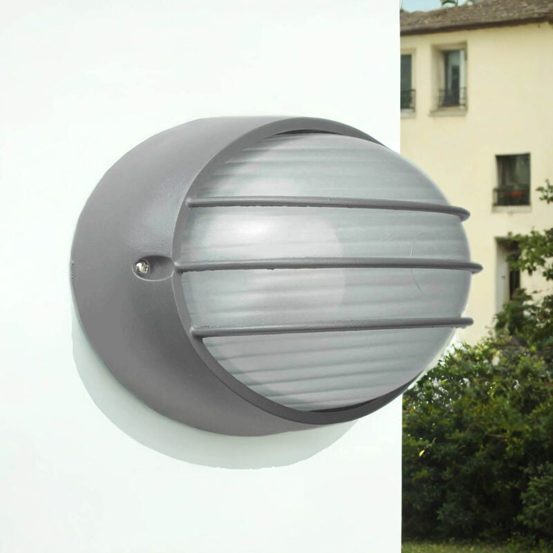 Wandlampe außen E27 IP44 Anthrazit Garten Haus Glas Aluminium Maritim