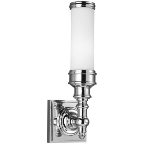 Wandlampe Badezimmerleuchte Lampe LED Flurleuchte IP44 Glas Spiegelleuchte chrom
