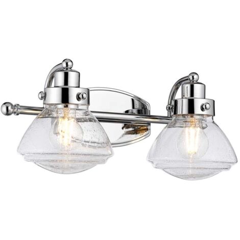 Wandlampe Badezimmerleuchte Wandleuchte Spiegellampe IP44 Chrom 2-flammig