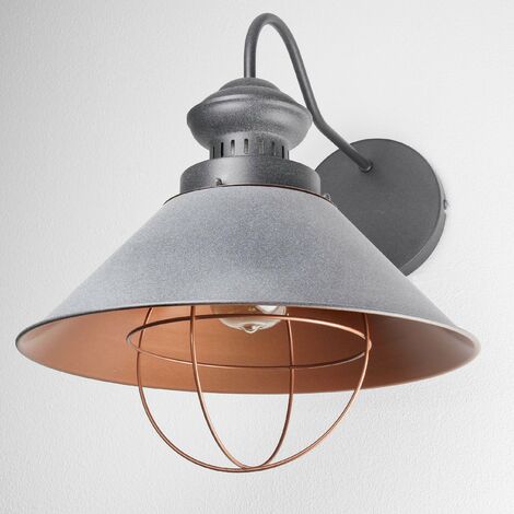 Wandlampe E27 Ø 34 cm Grau Industrie Design Wandleuchte