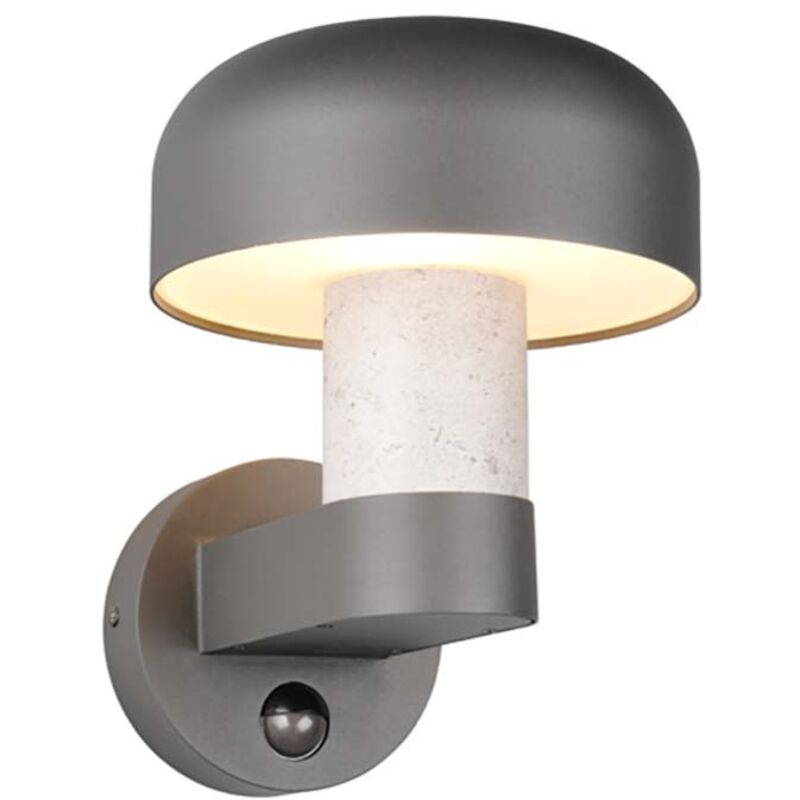 Trio Lighting Wandlampe Fassadenleuchte Aluminium Anthrazit Betonfarben Sensor Ip54 H 24, 5 Cm