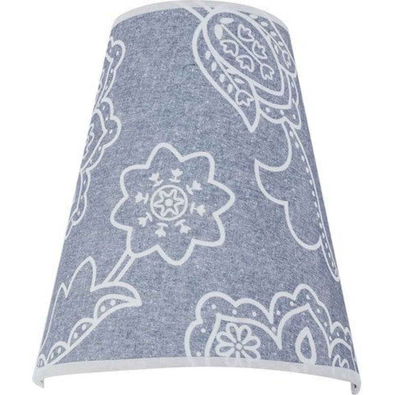 Wandlampe Grau Weiß E14 Stoff Modern Wandleuchte