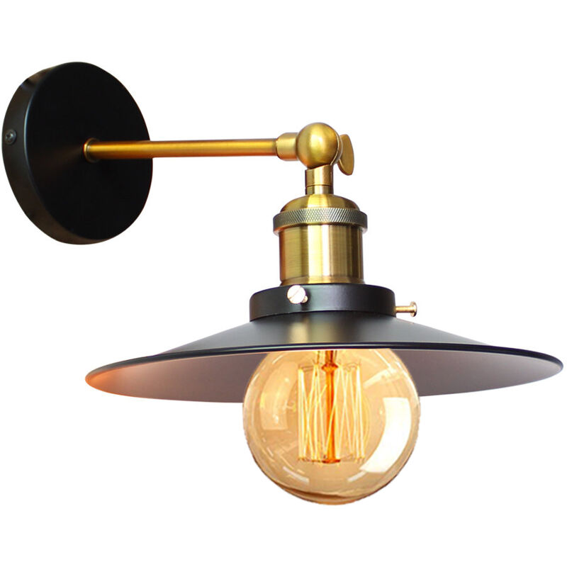 Wandlampe Industrielle Metall Eisen Wandleuchte E27 Verstellbare für Wohnzimmer Schlafzimmer Büro Küche Flur - Ohne Leuchtmittel