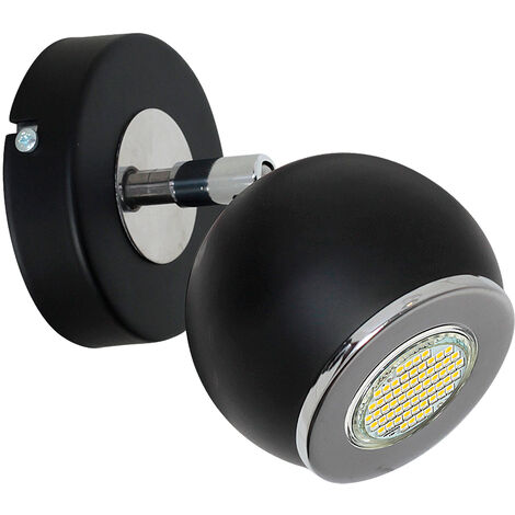 Wandlampe Küche Schwarz GU10 Metall Retro Wandspot - Chrom, Schwarz