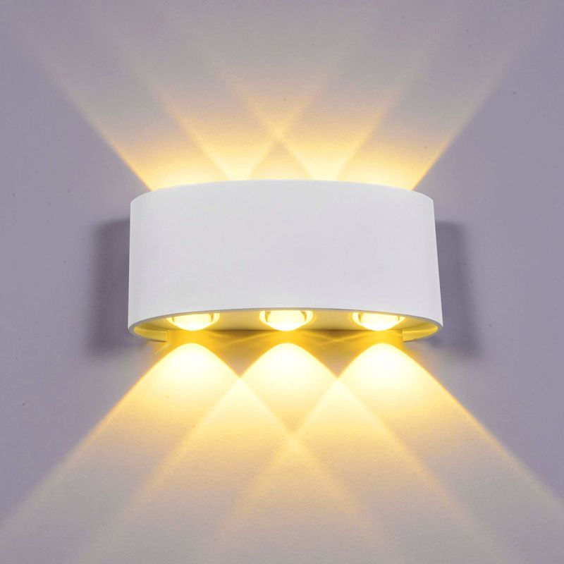 Wandlampe LED Innen Außen Dimmbar Wandleuchte Warmweiß Modern 6W Up and
