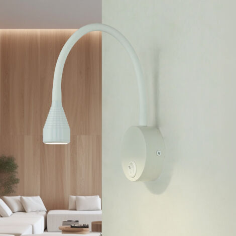 Wandlampe LED mit Schalter Aluminium Flexarm H: 41,5 cm Weiß neutralweißes Licht 4100 K 245 lm