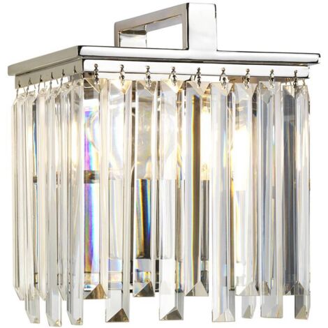 Wandlampe Leuchte Stahl K5 Kristalle Nickel H 26,2 cm Flurlampe 1 Flammig