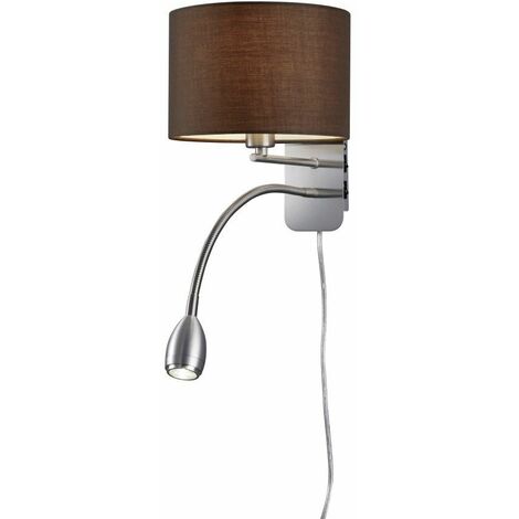 Wandlampe Modern Braun - Nickel matt, Braun