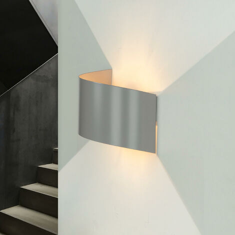 Wandlampe Up Down Metall indirektes Licht Grau Modern Wandleuchte Flur Treppenhaus - Grau