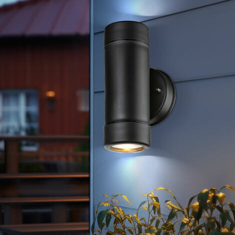 Wandlampe Wandleuchte Außenleuchte Hauswandlampe Balkonleuchte, Up & Down Strahler 2 Flammig IP44, GU10 Fassungen, BxH 8,6x16cm