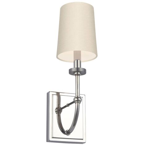 Wandlampe Wandleuchte Küchenlampe Feuchtraumlampe Spiegelleuchte Stoff chrom LED