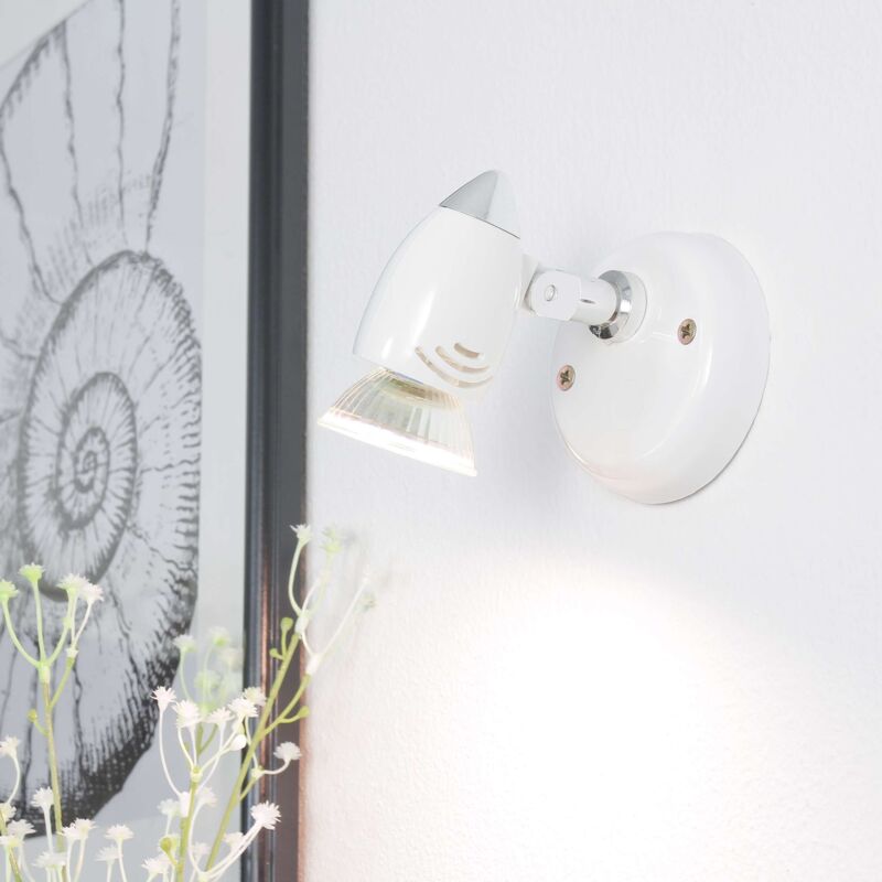 Licht-erlebnisse - Wandlampe Weiß GU10 Glas Metall Modern Wandleuchte