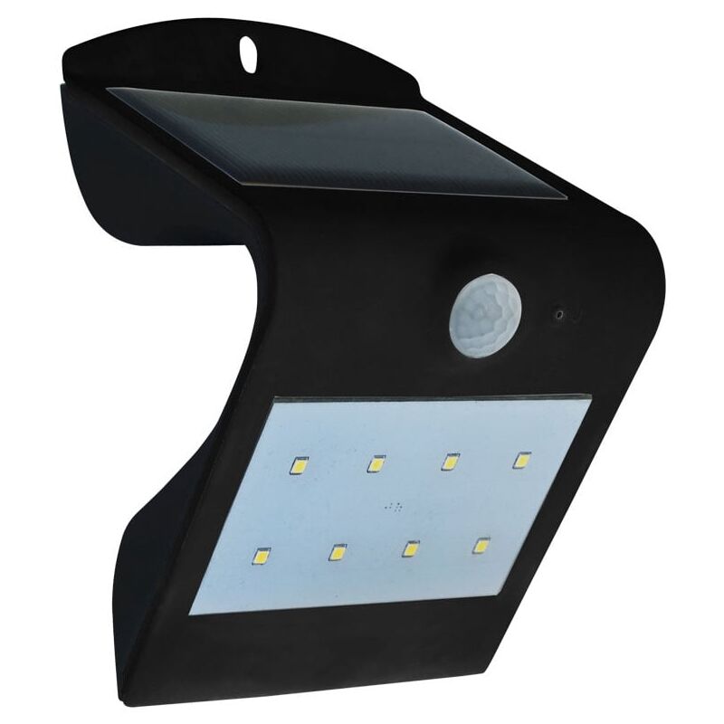 Applique solaire - IP65 - Noir - 2W - 200 Lumens - 4000K + 3000K