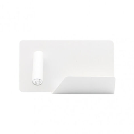 wandleuchte 3w 4000k miguel angel links white w/usb und ablage 150lm 16x28x12 cm verstellbar