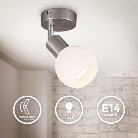 Wandleuchte - 5W, 470lm, LED, schwenkbar, Glas, warmweiß, matt-nickel