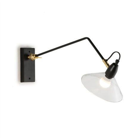 Wandleuchte 65X19X27 Kristall/Metall Gold/Schwarz