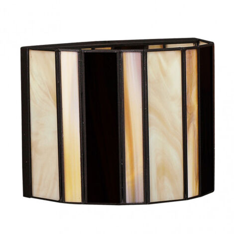 Wandleuchte alqueria 1xe27 schwarz/beige/braun 19x24x14 cm