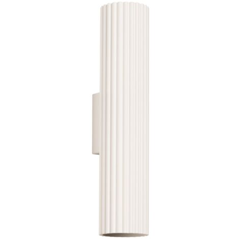 Wandleuchte Aluminium 30 cm hoch Creme GU10 2-flammig länglich Modern Wandlampe