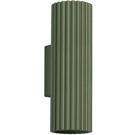 Wandleuchte Aluminium H: 20 cm Olivgrün GU10 2-flammig länglich Modern Wandlampe
