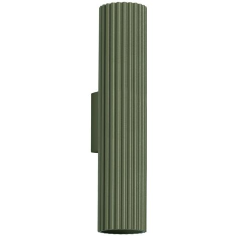 Wandleuchte Aluminium H: 30 cm Olivgrün GU10 2-flammig länglich Modern Wandlampe