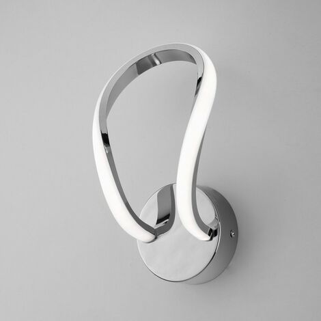Wandleuchte aus Metall und Aluminium Poliertes Chrom Integrierte LED 21x h20 cm