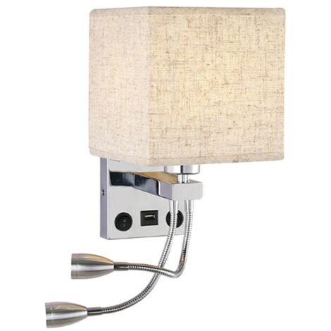 Wandleuchte aus Schmiedeeisen mit Stoffschirm – Leselampe für Schlafzimmer und Hotel – LED-Beleuchtung für Flur und Wanddekoration