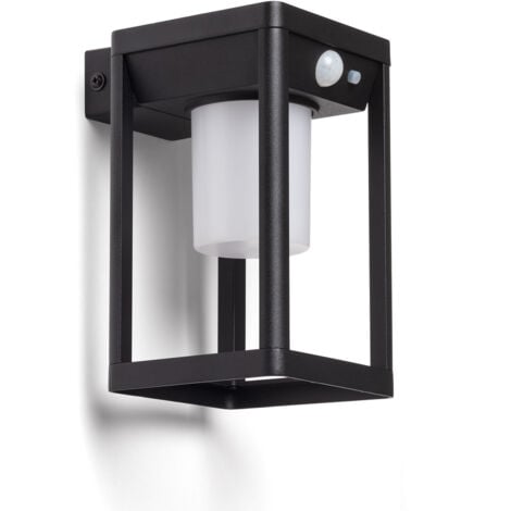 LEDKIA Wandleuchte Außen Solar LED 2,5W Aluminium mit Bewegungssensor Devah Schwarz