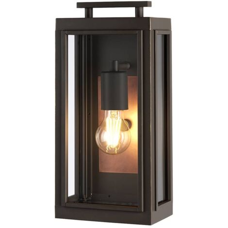 Wandleuchte Außenlampe Wandlampe Außenleuchte Bronze Kupfer Alu Glas 1-flammig