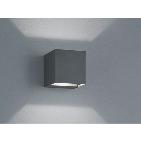 Wandleuchte Cubo Anthrazit Doppel-LED-Licht Adaja IP54 Trio Lighting
