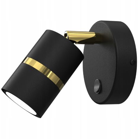 Wandleuchte Deckenleuchte Schwarz Gold Bewegliche LED GU10 Polnische Lampe