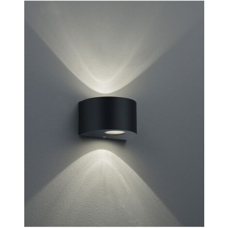 Wandleuchte Doppel Led Rosario Schwarz H15 cm IP44 Trio Lighting