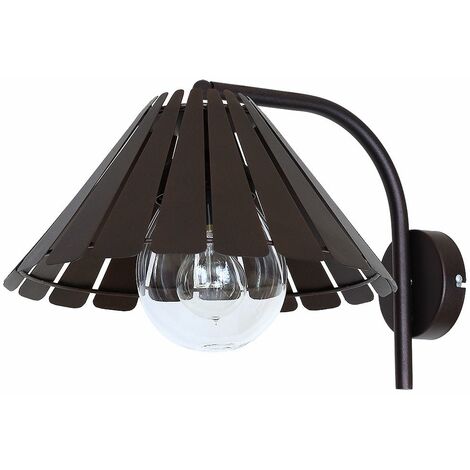 Wandleuchte E27 Braun Glas Metall Vintage Wandlampe