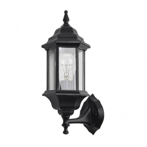 Wandleuchte ext.aluminium pollux peq.1xe27 schwarz ip44 42x16x20 cm