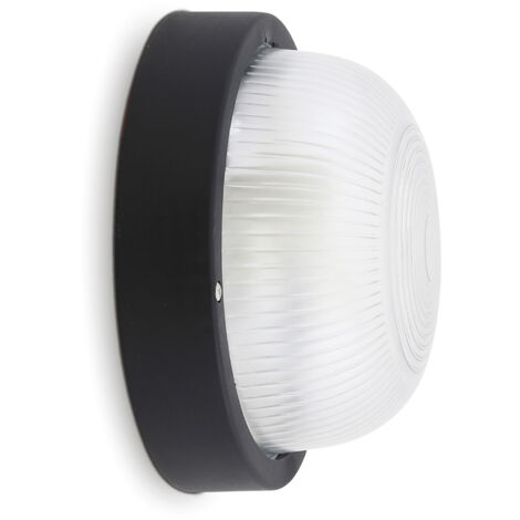 Wandleuchte Far Round Ip44 E27 12w Schwarz