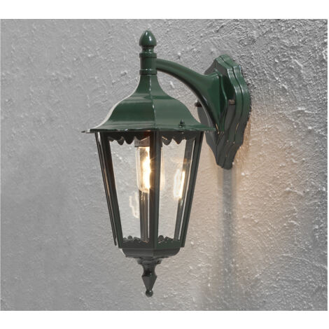 Wandleuchte FIRENZE, vierstrebig, E27, Aluminium grün, Höhe 45 cm