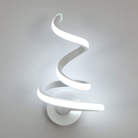 Wandleuchte für den Innenbereich, 24 W, 1900 lm, kreative, minimalistische und moderne LED-Wandleuchte, spiralförmige LED-Wandleuchte, weiße Aluminium-LED-Wandleuchte, geeignet für Schlafzimmer, Wohnz