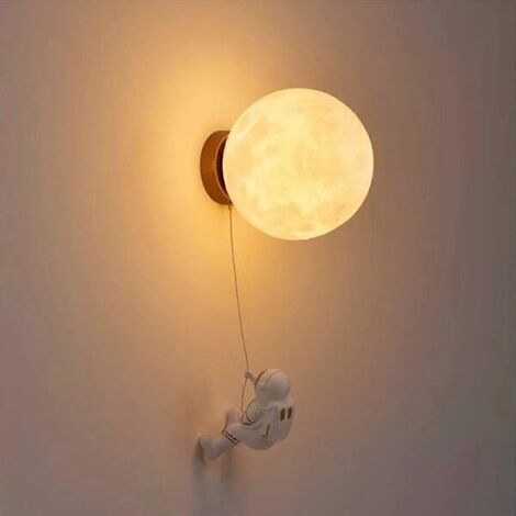 Wandleuchte für den Innenbereich, moderne Wandleuchte, 15 cm, Mond- und Astronautenmotiv, LED-Wandleuchte, Wandleuchte für Kinderzimmer.