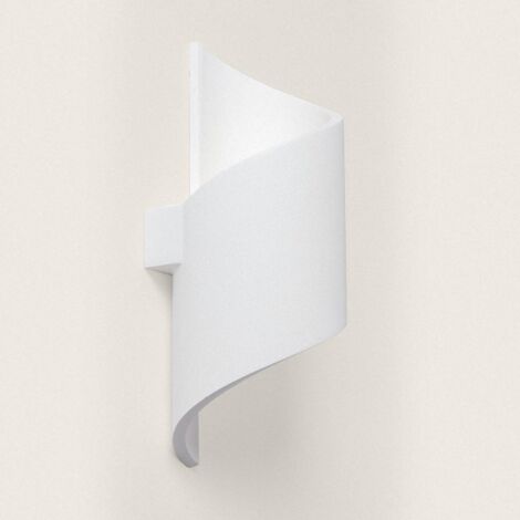 Wandleuchte Gips Spiral Weiß