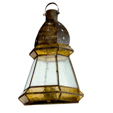 Wandleuchte groß 1xe27 bernsteinfarbenes Leder/Ambra 42x30x14 cm
