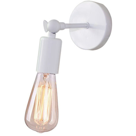 Wandleuchte Innen Industrial Retro Wandlampe E27 Schmiedeeiserne Einfachheit  - Weiß (Ohne Leuchtmittel)