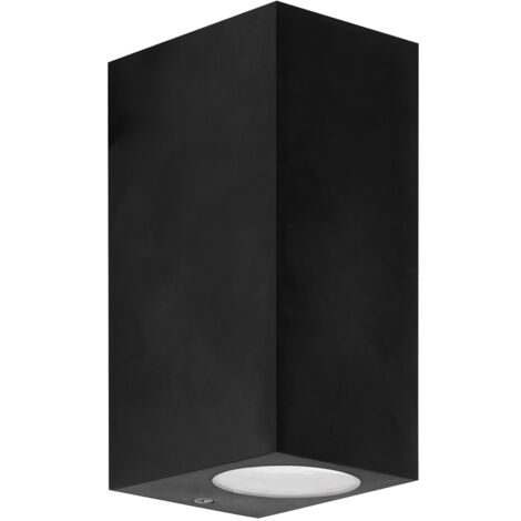 wandleuchte ip44 kubo double emission gu10 7w schwarz