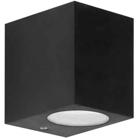 wandleuchte ip44 kubo single emission gu10 7w schwarz