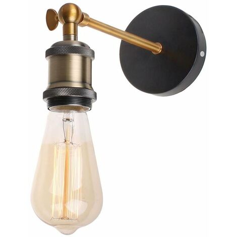 Wandleuchte Lampenfassung E27 Leuchte Vintage Retro Design Antik Edison Deckenleuchte Lampenfassung - Schwarz