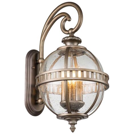 Wandleuchte Laterne Außenleuchte Glas Haustürlampe Gartenleuchte bronze Messing