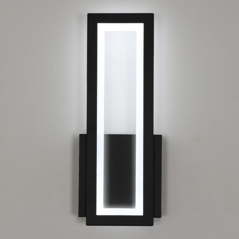 Wandleuchte LED Innen, 16W  Wandlampe Innen Acryl LED, Schwarz  6500K für Schlafzimmer Korridor Wohnzimmer Treppe