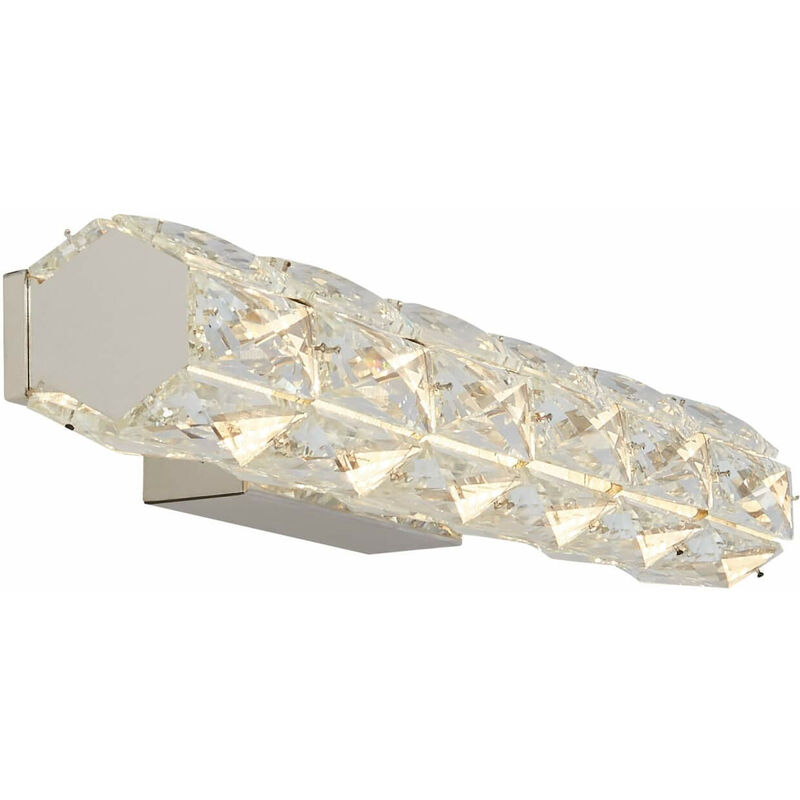 03searchlight - Wandleuchte LED Remy, hexagonal Rohr bar, Chrom, transparenter Kristall, 45cm