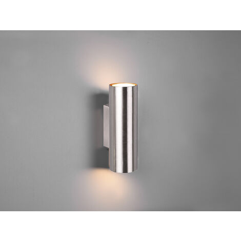 Wandleuchte MARLEY Up and Down Metall Silber, Höhe 18cm