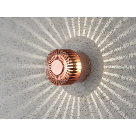 Wandleuchte MONZA effektvolle Beleuchtung, kupferfarbenes massives Aluminium